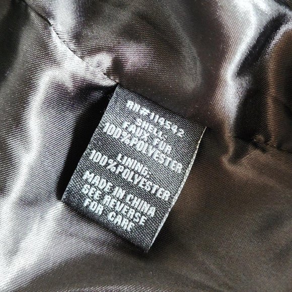 Jou Jou Black Notch-Collar Faux-Fur Jacket Coat - Picture 7 of 8